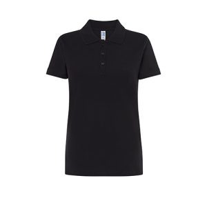 Polo piqué para mujer negro